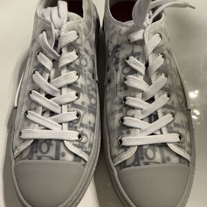Dior Monogram White and Gray Sneakers